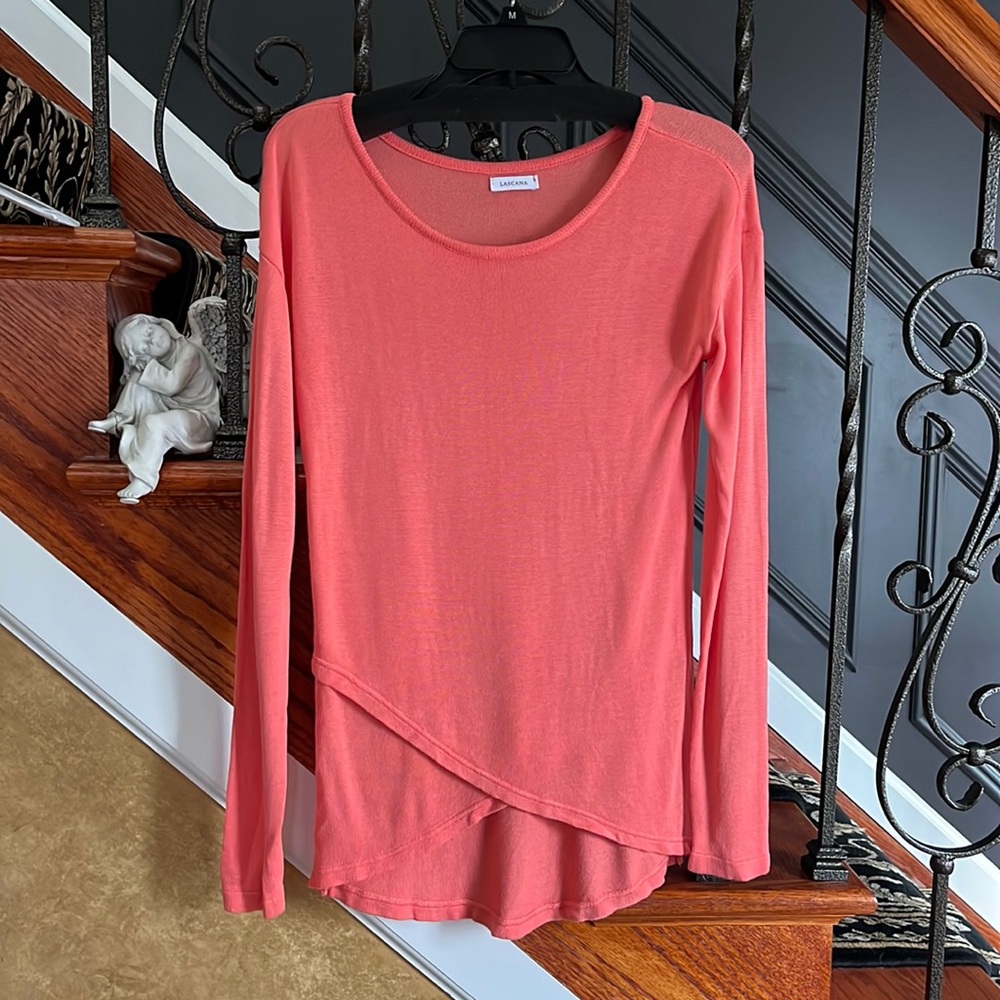 Lascana Long Sleeve Knit Crisscross Bottom Slightly Longer In The Back Top